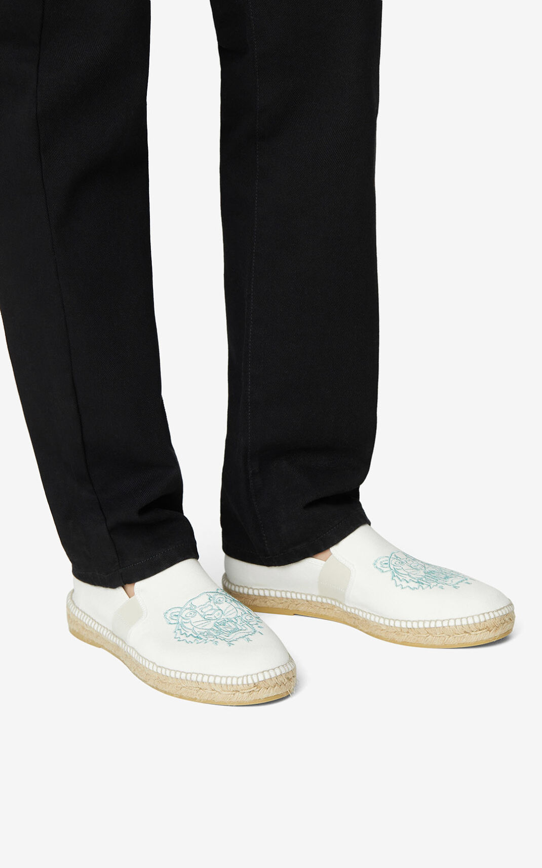 Espadrille Kenzo Tiger elasticated Homme Blanche | PDCA-21076